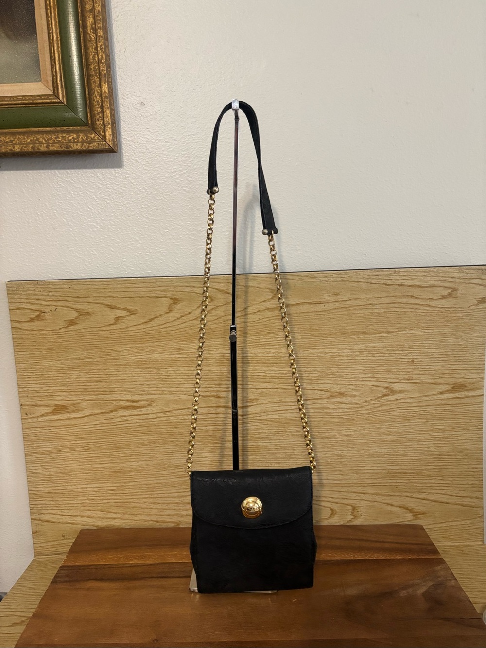 Chloe black cloth elsie clutch bag